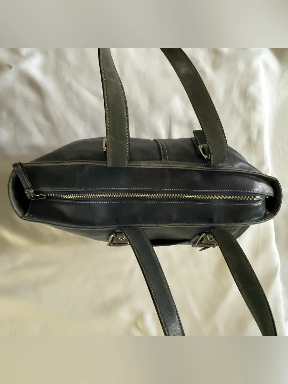 Coach Hampton Blue Leather Tote - Picture 4 of 13